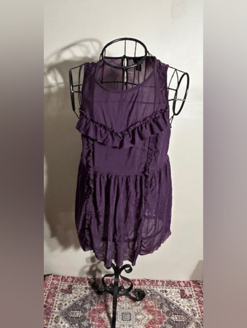 🍋‍torrid size 1 womens purple tank top  pretty shirt blouse casual dress 1x 1 x